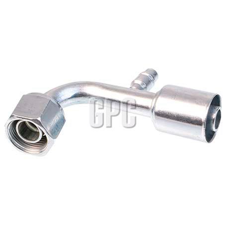 OEX Steel Fitting #10 fits Beadlock Step Up #12 90 Degree w/ R134a Port SFX1327-3