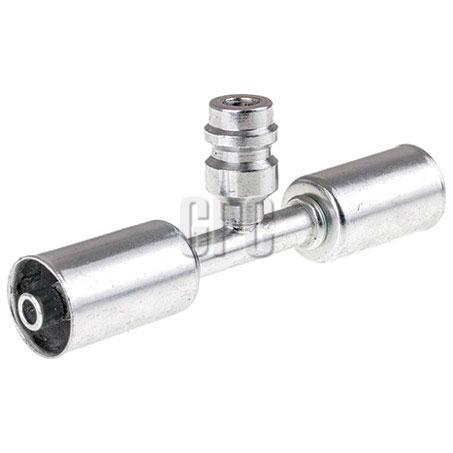 OEX Steel Fitting #6 Splicer Beadlock #6 Straight w/ R134a Port SFX6101-3