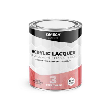 Omega Premium Acrylic Lacquer Gloss Finish White 1L AA-ALGW1L