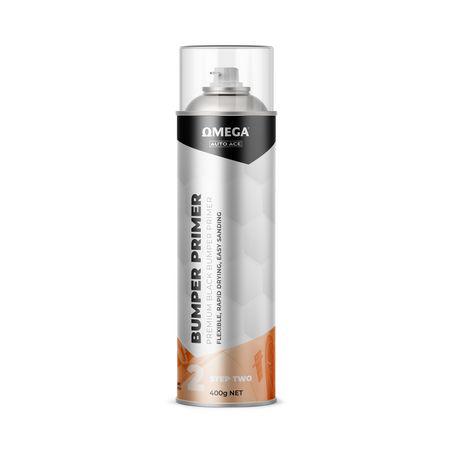 Omega Bumper Primer Aerosol Spray Premium Black 400g AA-BPB400G