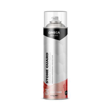 Omega Stone Guard Solvent Formula Underbody Protectant Aerosol Spray Black 400g AA-SGSB400G