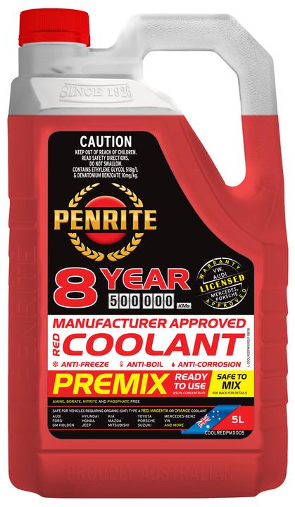 Penrite 8 Year 500,000km Red Coolant Premix 5L