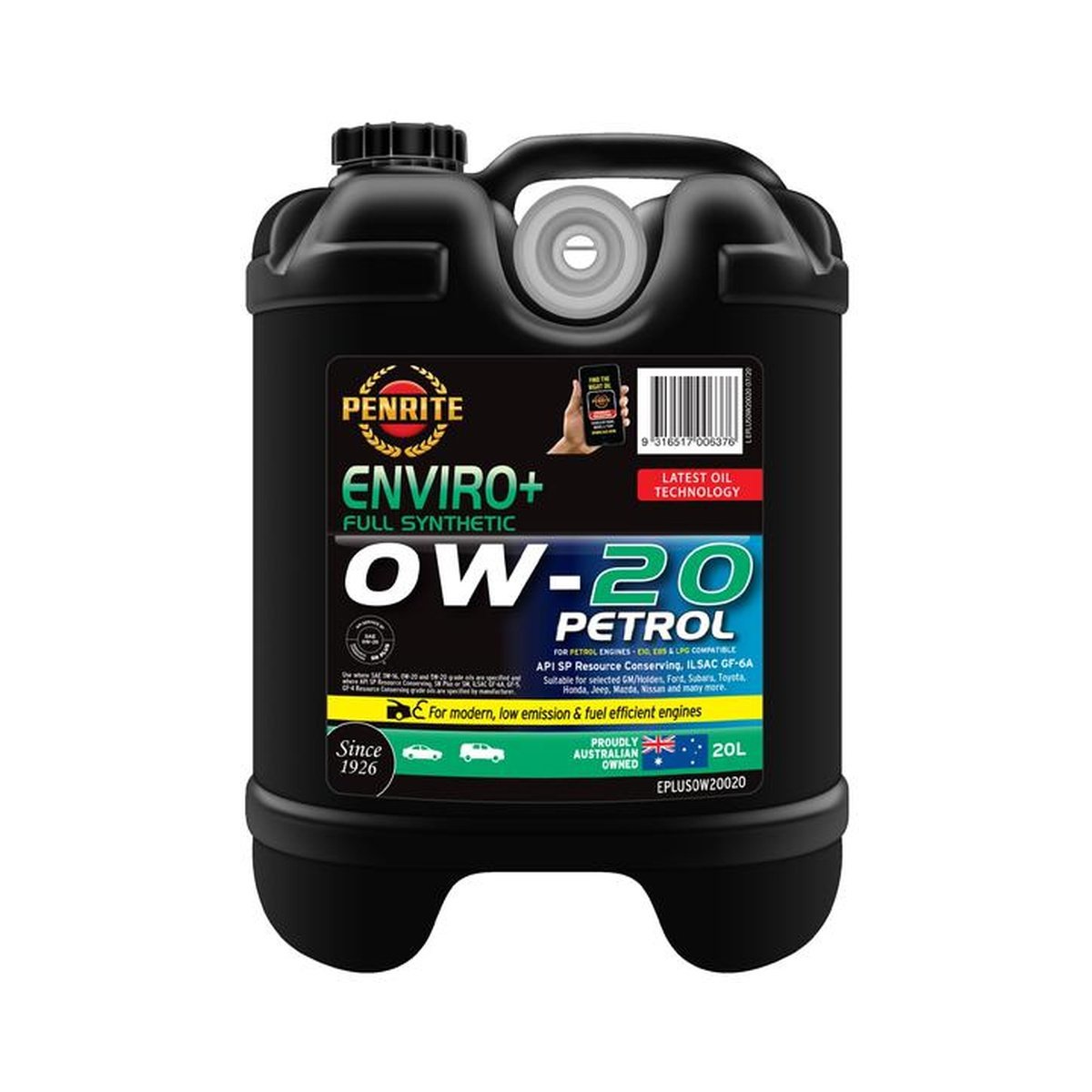 Penrite Enviro+ 0W-20 Engine Oil Box 20L