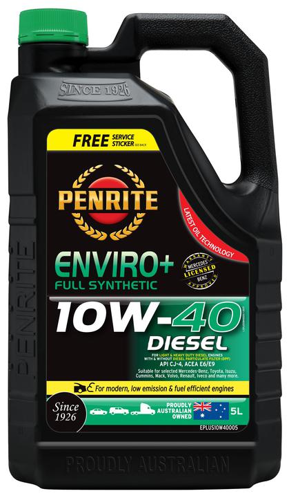 Penrite Enviro+ 10W-40 Diesel Cj-4-Sm Engine Oil 5L