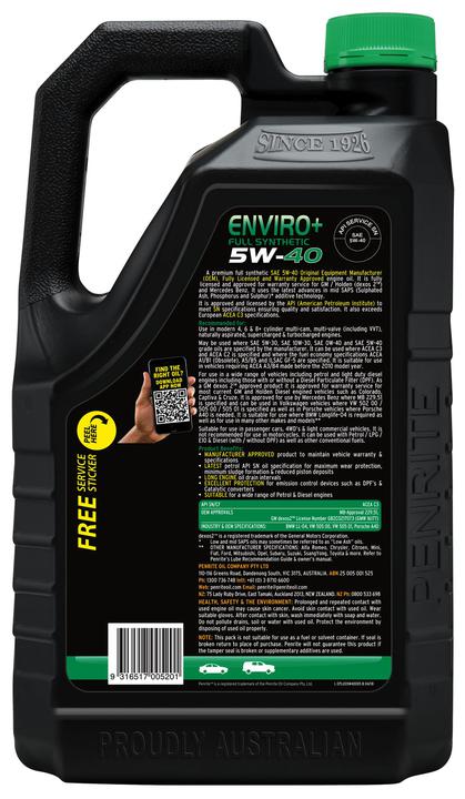 Penrite Enviro+ 5W-40 Engine Oil 5L