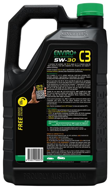 Penrite Enviro+ C3 5W-30 Engine Oil 5L