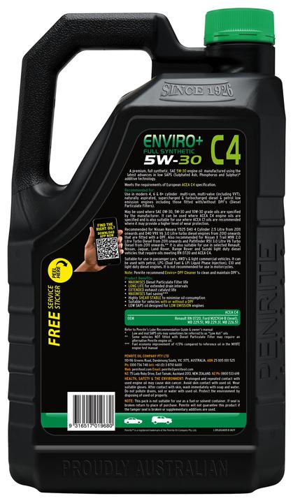Penrite Enviro+ C4 5W-30 Engine Oil 5L