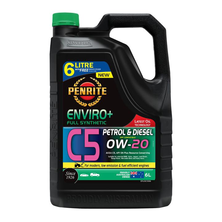 Penrite Enviro+ C5 SAE 0W-20 Synthetic Engine Oil 6L EPLUSC5006