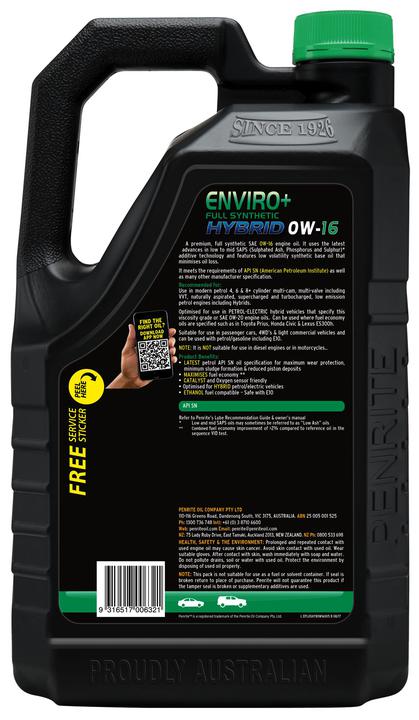 Penrite Enviro+ Hybrid 0W-16 Engine Oil 5L