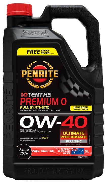 Penrite 10 Tenths Premium 0W-40 Engine Oil 5L