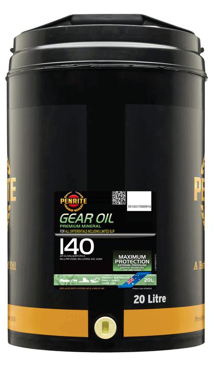 Penrite Gear Oil 140 SAE 140 Mineral Gear & Differential Oil 20L