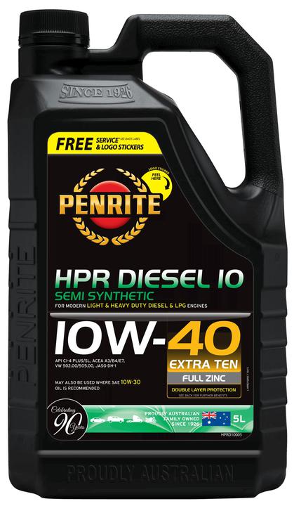 Penrite HPR Diesel 10 SAE 10W-40 Engine Oil 5L
