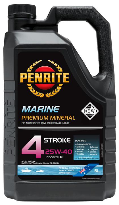 Penrite Marine Outboard 4 Stroke Oil 25W-40 5L