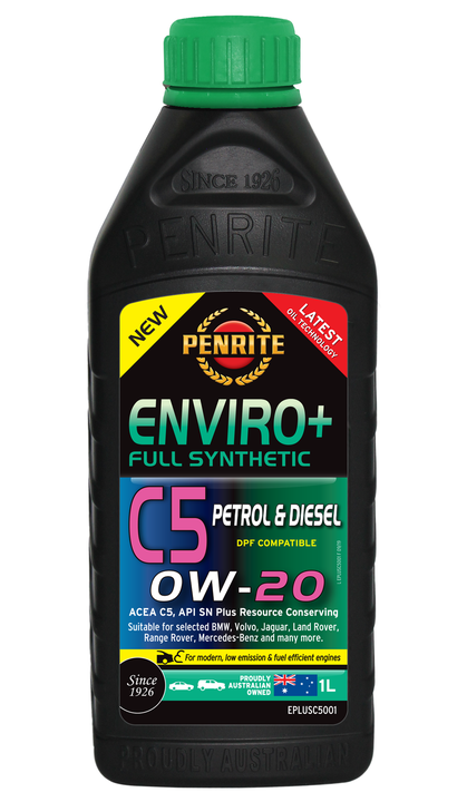 Penrite Enviro+ C5 SAE 0W-20 Synthetic Engine Oil 1L EPLUSC5001
