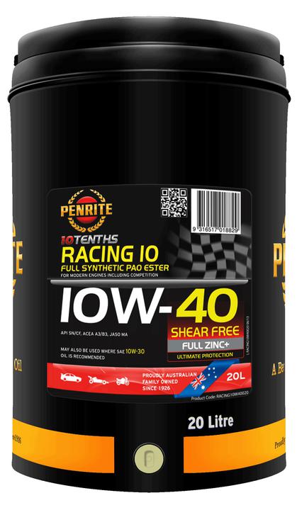 Penrite 10 Tenths Racing 10W-40 Engine Oil 20L