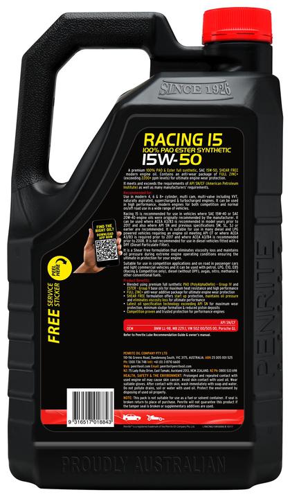 Penrite 10 Tenths Racing 15W-50 Engine Oil 5L