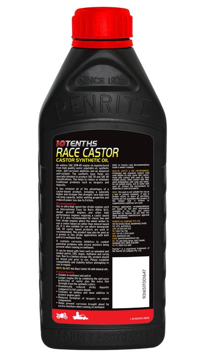 Penrite 10 Tenths Race Castor Oil 20W-40 Two-Stroke Rotary 1L