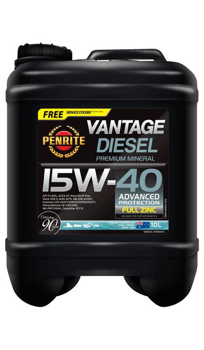 Penrite Vantage Mineral 15W-40 Diesel Engine Oil 10L
