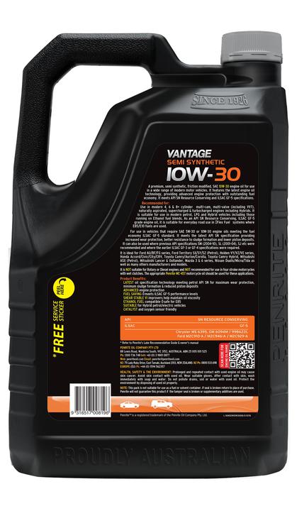 Penrite Vantage Semi Synthetic 10W-30 Engine Oil 6L