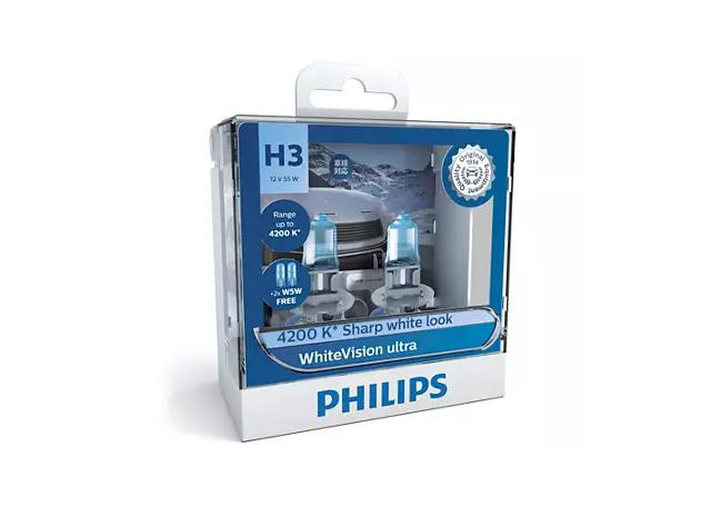 Philips 12336WVUSM - White Vision Ultra H3 Globes 4200K 12V 55W (2Pk)