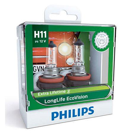 Philips Eco Vision H11 Globe 12V 55W (2Pk) Longlife 12362LLECOS2