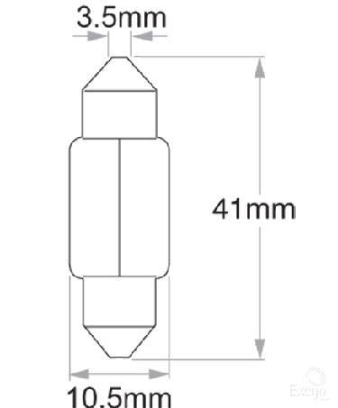 Philips Standard Festoon Globe 41x10mm 24V 10W (10Pk) 13866