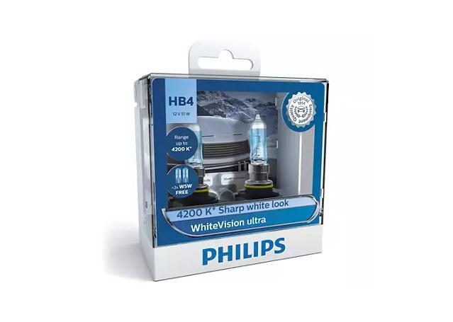Philips 9006WVUSM - White Vision Ultra HB4 Globes 4200K Sharp White 12V 51W (2Pk)