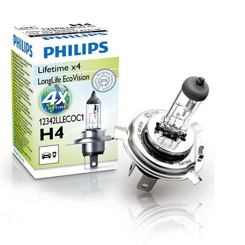 Philips Eco Vision H4 Globe 12V 60/55W Longlife 12342LLECOC1