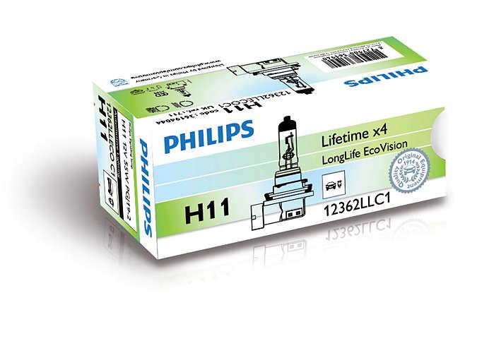 Philips Eco Vision H11 Globe 12V 55W Longlife 12362LLECOC1