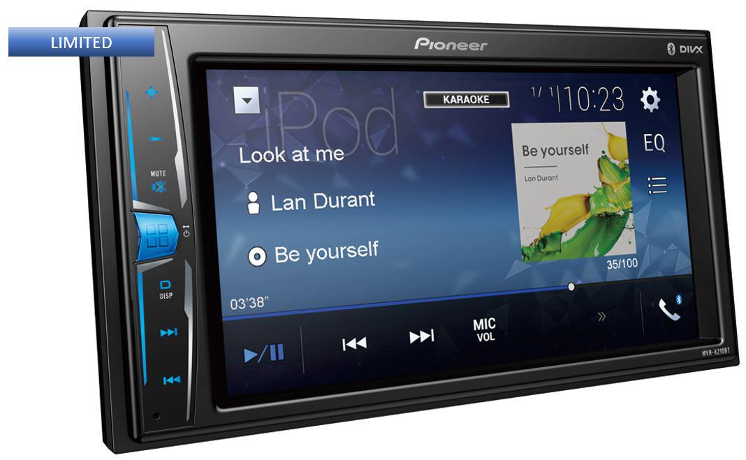 Pioneer MVH-A210BT 6.2"" Touchscreen AM/FM/USB/AUX/Bluetooth Multimedia Player
