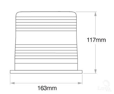 Preco Strobe Amber 12 or 24V 80 FPM Permanent Mount ACX2215