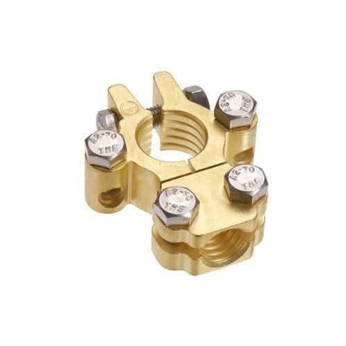 PROJECTA Premium Forged Brass Battery Terminal Heavy Duty Negative Saddle Mount With Dual Auxiliary 10-6B&S BT620H-N1
