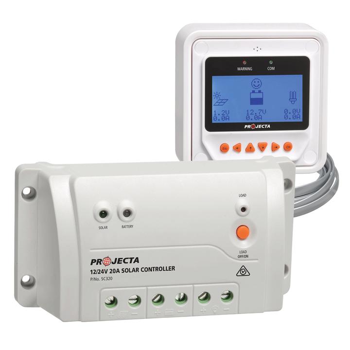 PROJECTA 20A 12/24V Solar Charge Controller 3 Stage Auto W/ Remote SC320D