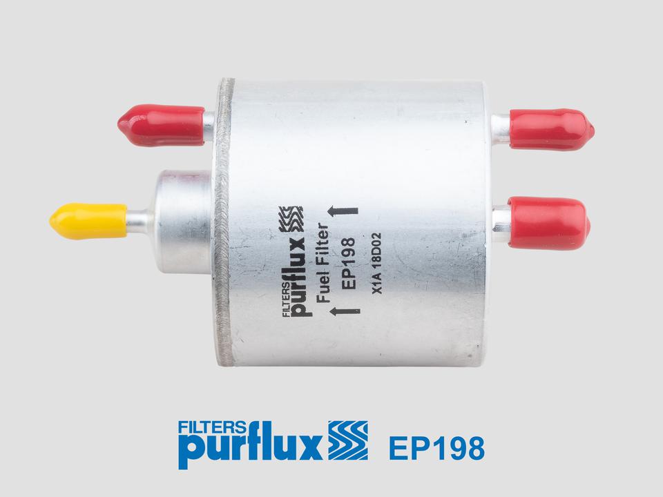 Purflux Fuel Filter 126mm H 10mm Int Dia 75mm Ext Dia 6mm Outlet Dia for Petrol EP198