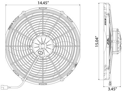 SPAL 14" Curved Blade Electric Fan (Pull Type) PWAC14SK