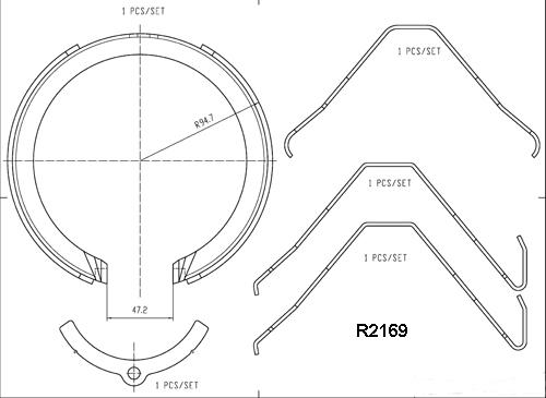 RDA Brake Shoe Set Rear R2169