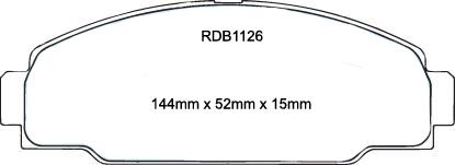 RDA GP Max Brake Pad Set Front RDB1126