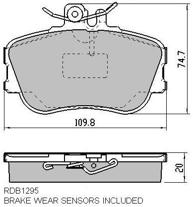 RDA GP Max Brake Pad Set Front RDB1295