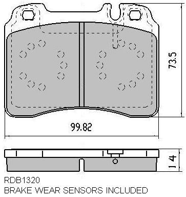 RDA GP Max Brake Pad Set Front RDB1320