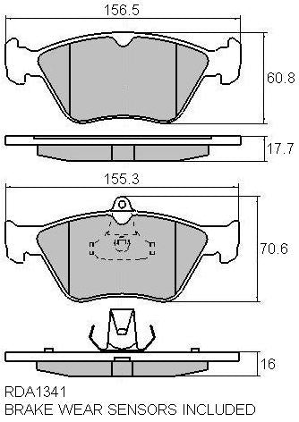 RDA GP Max Brake Pad Set Front RDB1341