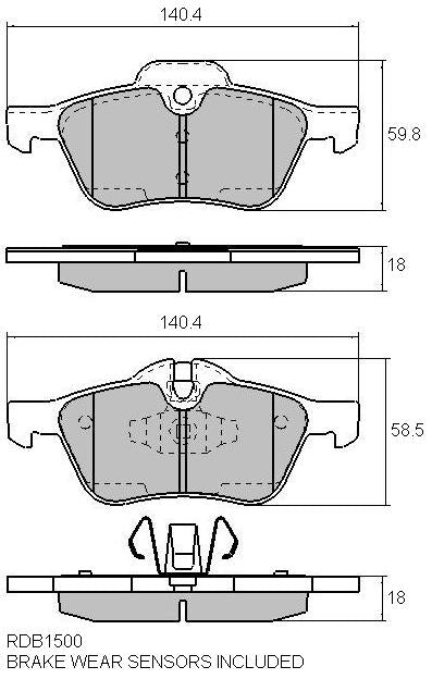 RDA GP Max Brake Pad Set Front RDB1500