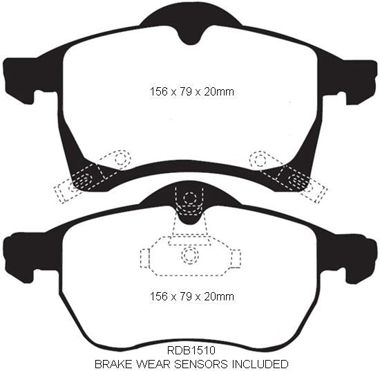 RDA GP Max Brake Pad Set Front RDB1510
