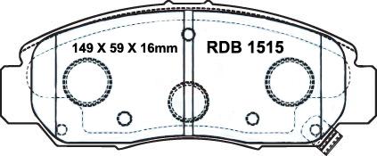 RDA GP Max Brake Pad Set Front RDB1515