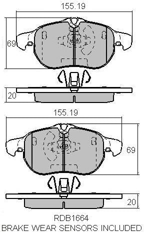 RDA GP Max Brake Pad Set Front RDB1664