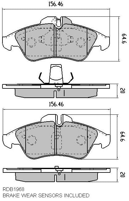 RDA GP Max Brake Pad Set Front RDB1968