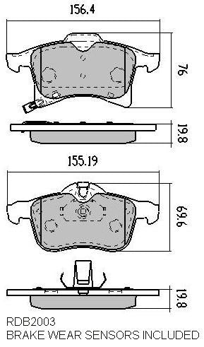 RDA GP Max Brake Pad Set Front RDB2003