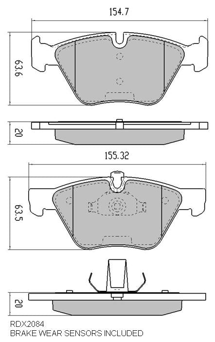RDA GP Max Brake Pad Set Front RDB2084