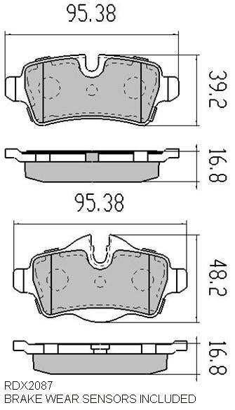 RDA GP Max Brake Pad Set Rear RDB2087