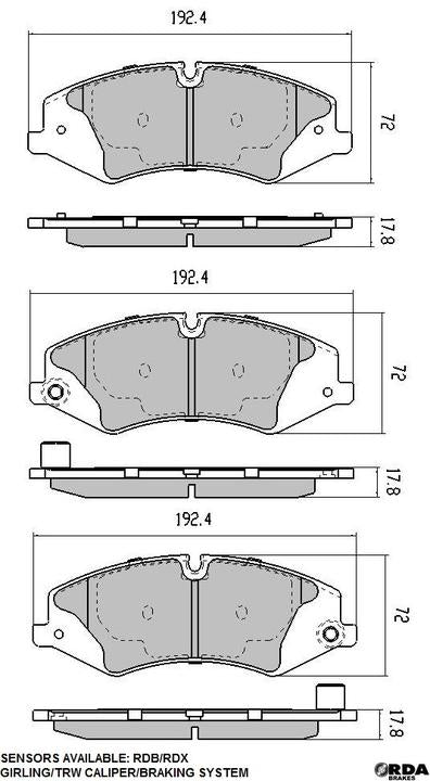 RDA GP Max Brake Pad Set Front RDB2175