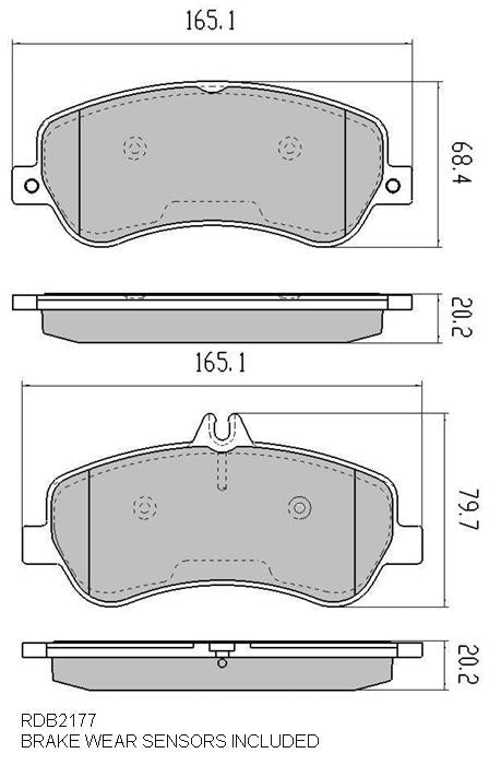 RDA GP Max Brake Pad Set Front RDB2177